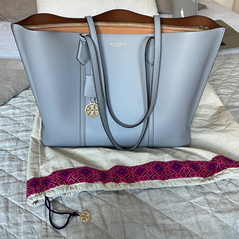 Tory Burch Triple Compartment Tote in Icicle with Dust Bag